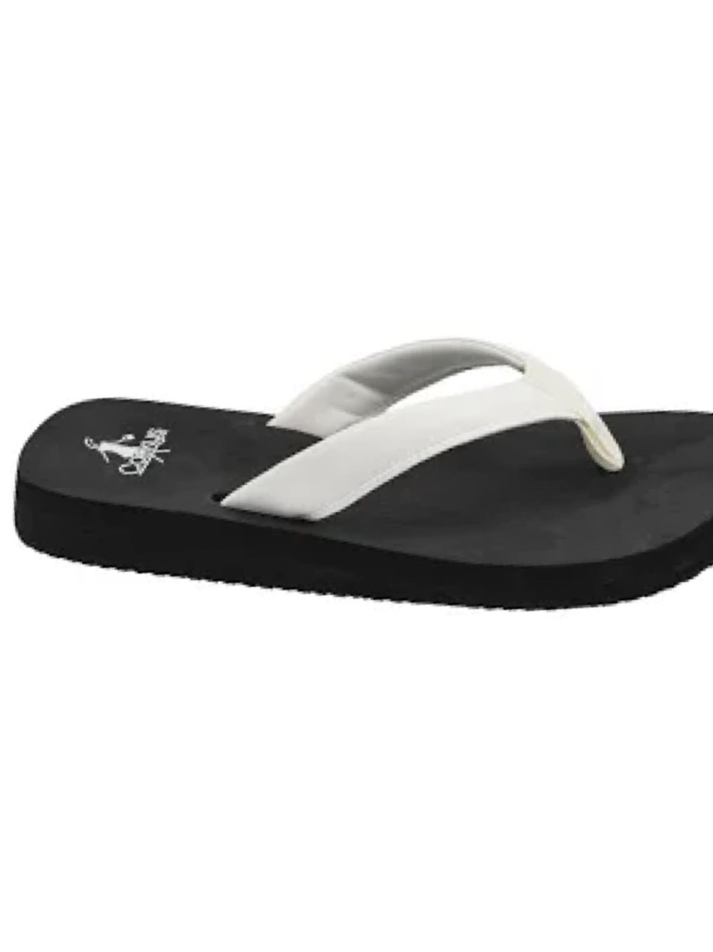Corky”s Summer Plans”Classic White Strap Black Footbed Women's Flip Flop Sandals